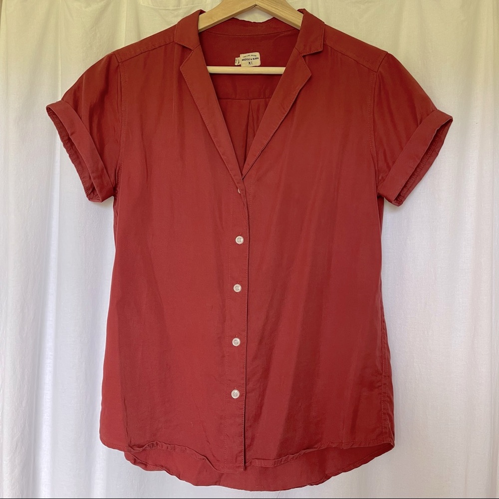 Bridge & Burn “Innes” camp shirt in red Tencel